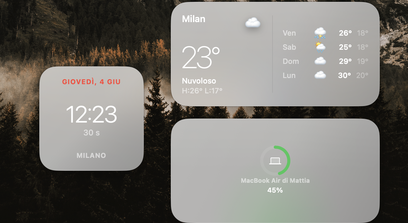 MDSWidget Menu Screenshot